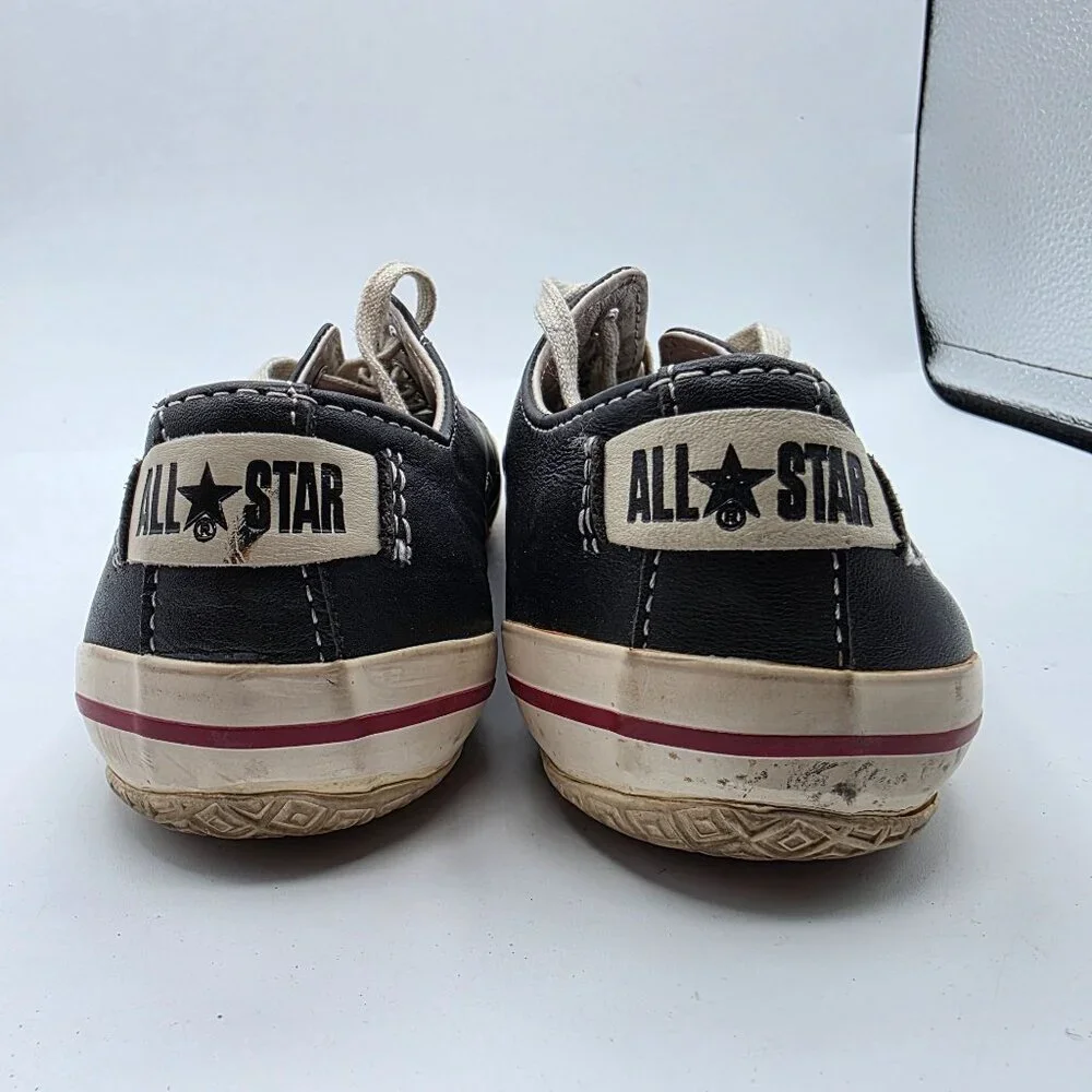 Converse All Star Deluxe Limited Edition Womens 7.5 Black Leather Flat Sneakers